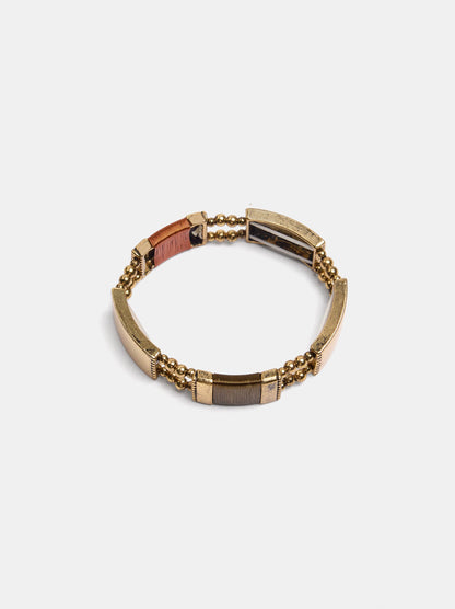Elastic Bracelet With Rectangular Plates