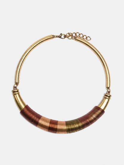 Multicolor Choker With Metallic Threads