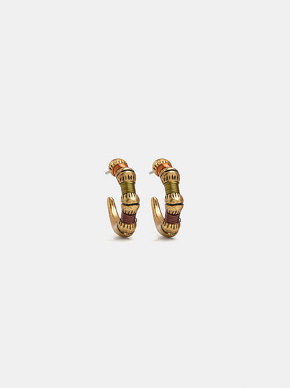 Hoop Earrings With Multicolor Threads