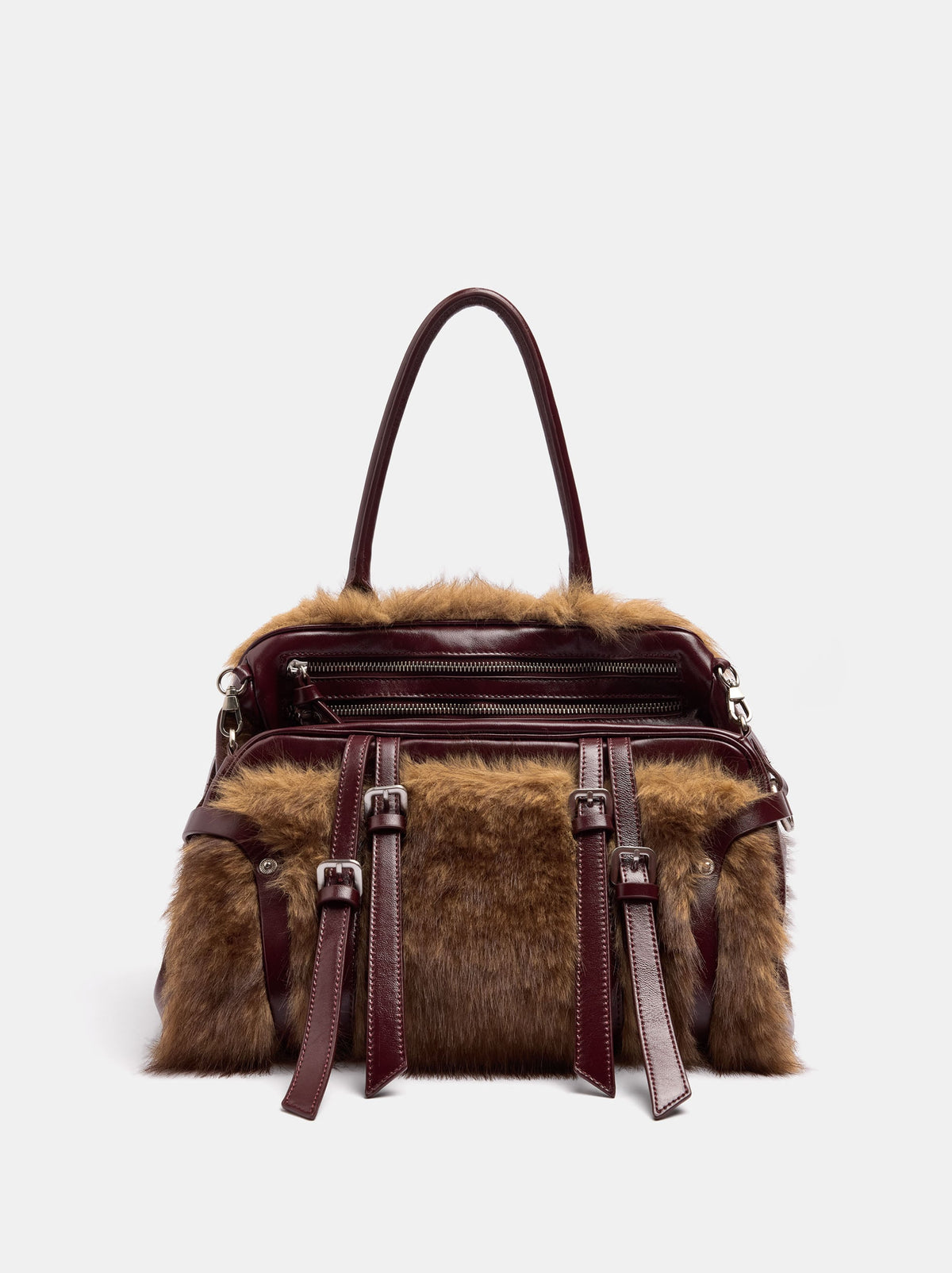 Handbag With Leather Details