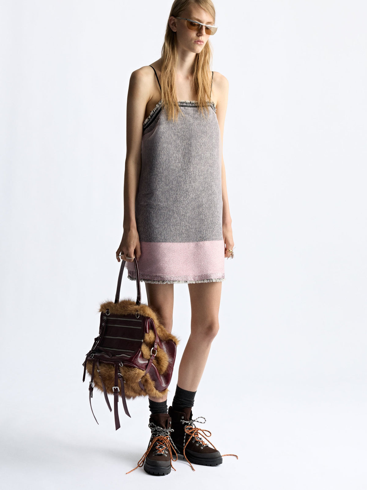 Handbag With Leather Details