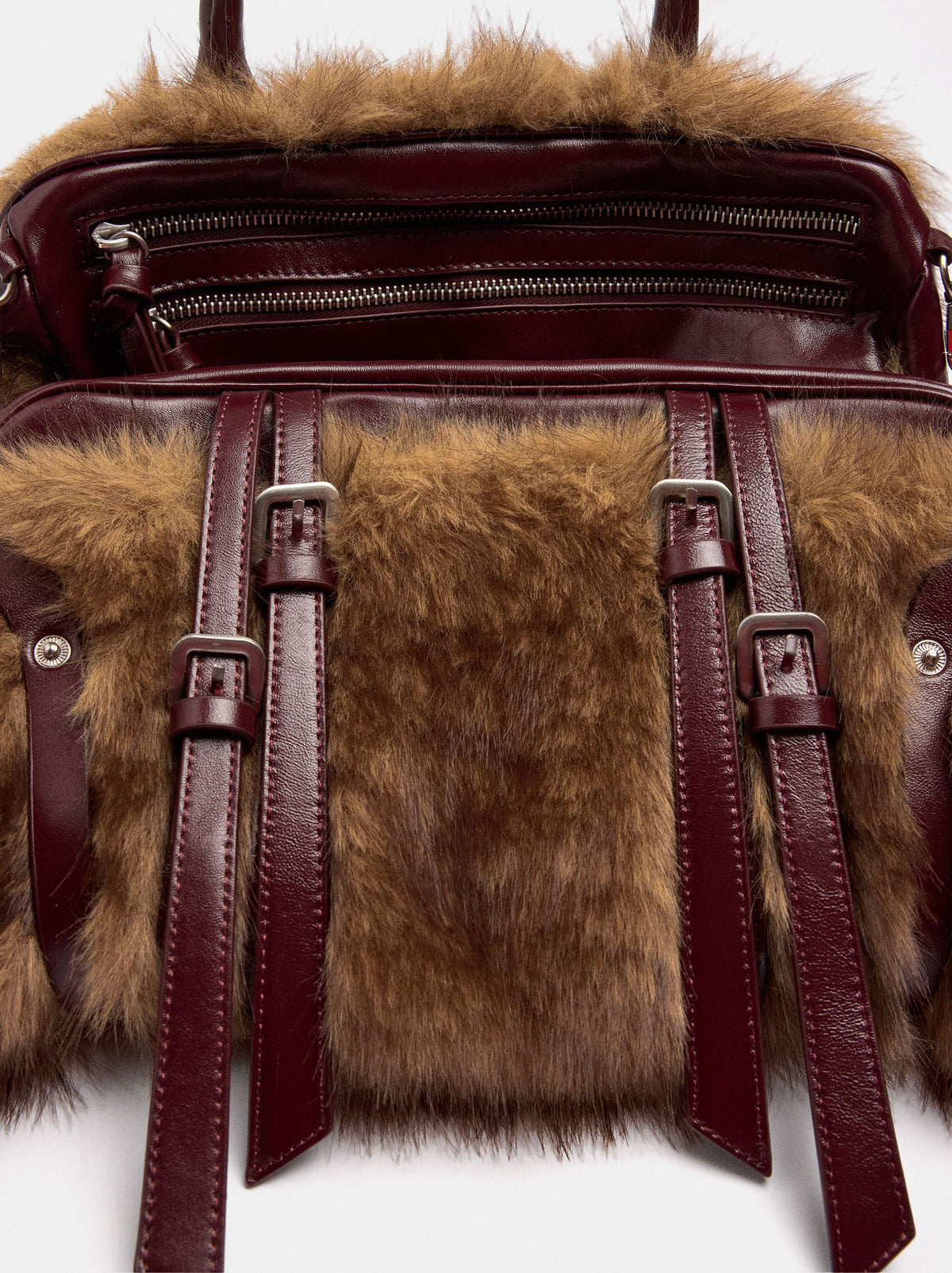 Handbag With Leather Details