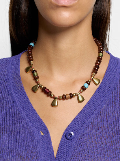 Multicolor Beaded Necklace With Pendants
