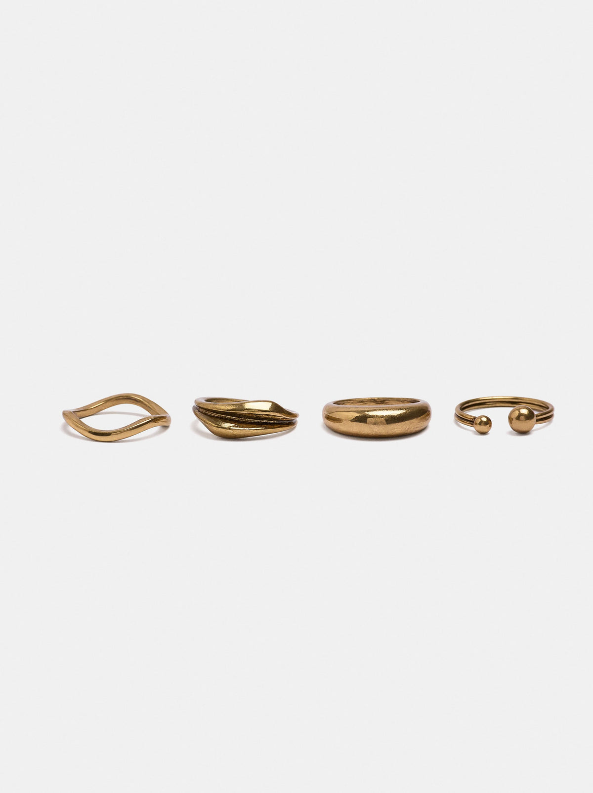 Set Of Rings With Organic Shapes