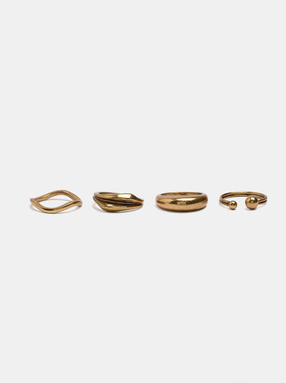 Set Of Rings With Organic Shapes