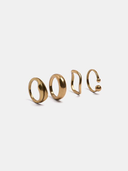 Set Of Rings With Organic Shapes