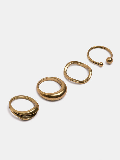 Set Of Rings With Organic Shapes