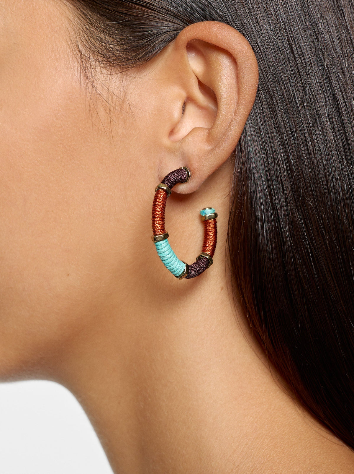 Hoop Earrings With Multicolor Threads