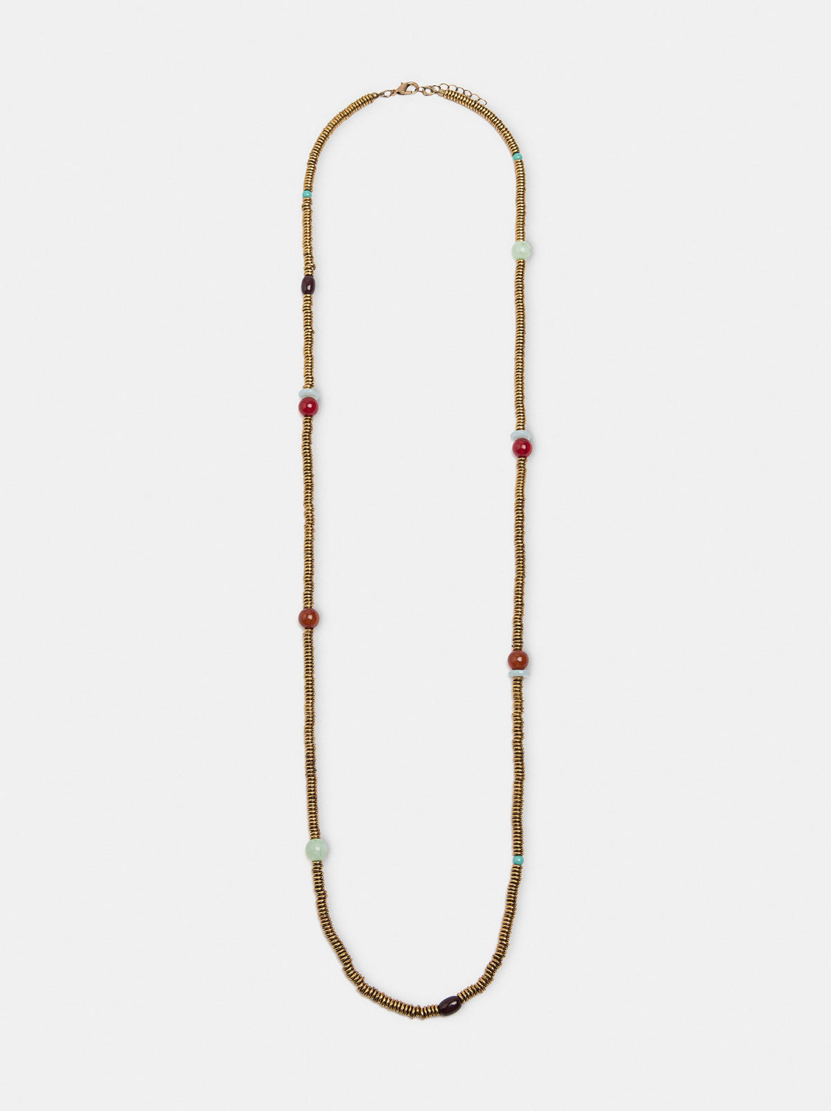 Hoop Necklace With Multicolor Beads