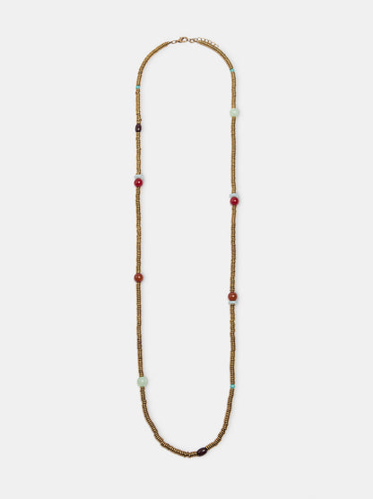 Hoop Necklace With Multicolor Beads