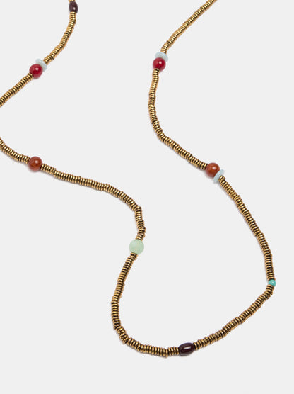 Hoop Necklace With Multicolor Beads