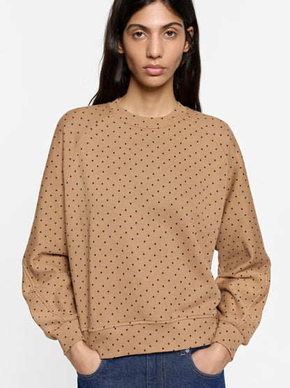 Printed Polka-Dot Sweatshirt With Removable Scarf