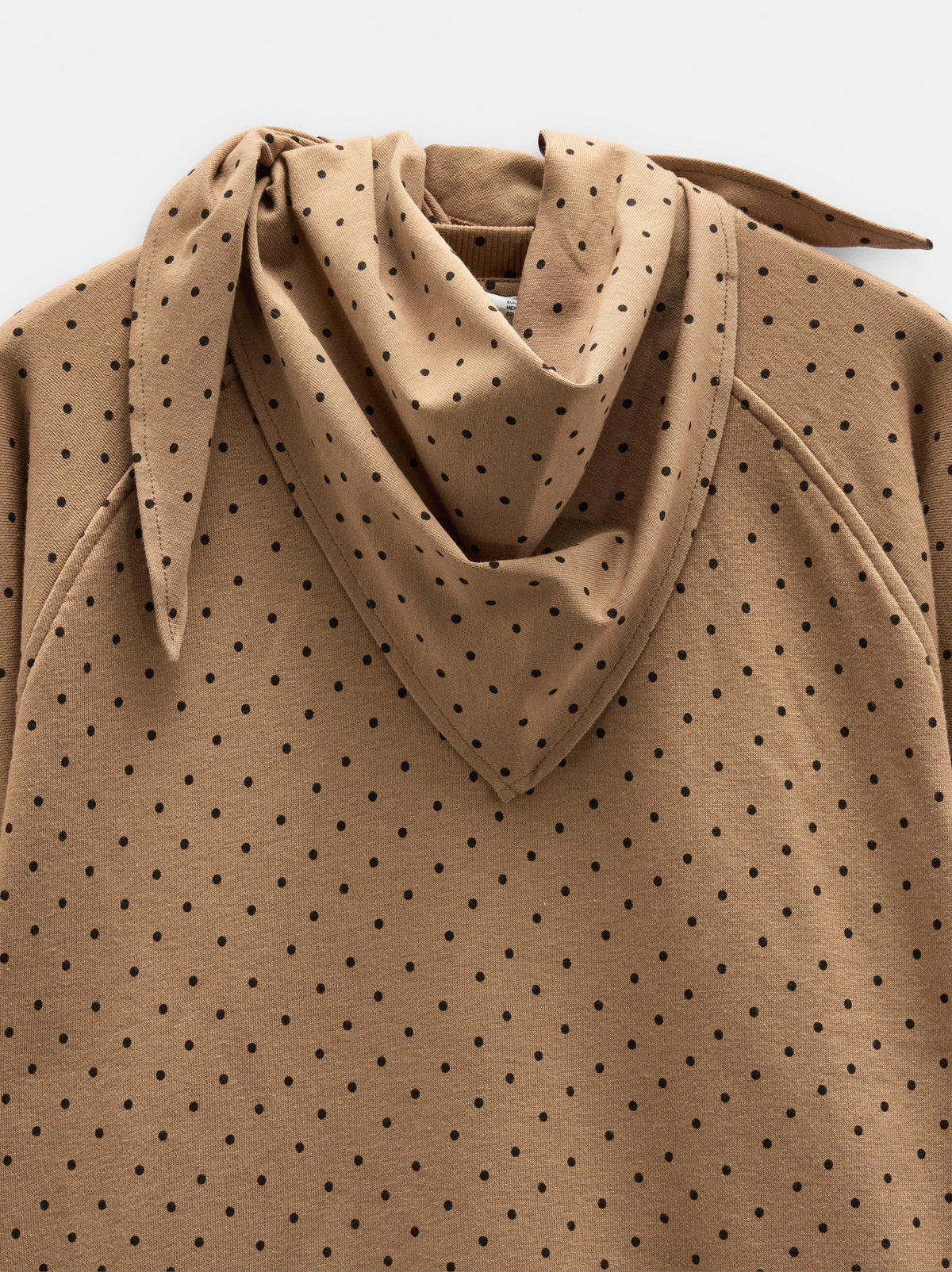 Printed Polka-Dot Sweatshirt With Removable Scarf