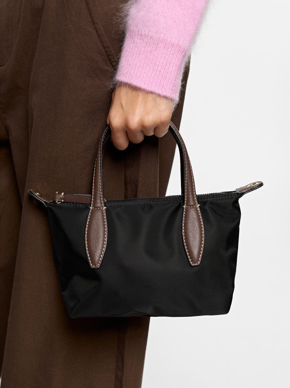 Nylon Tote Bag With Crossbody Bag