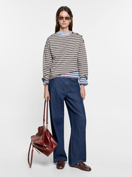 Striped T-Shirt With Heart Buttons