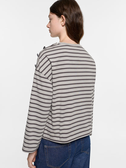 Striped T-Shirt With Heart Buttons