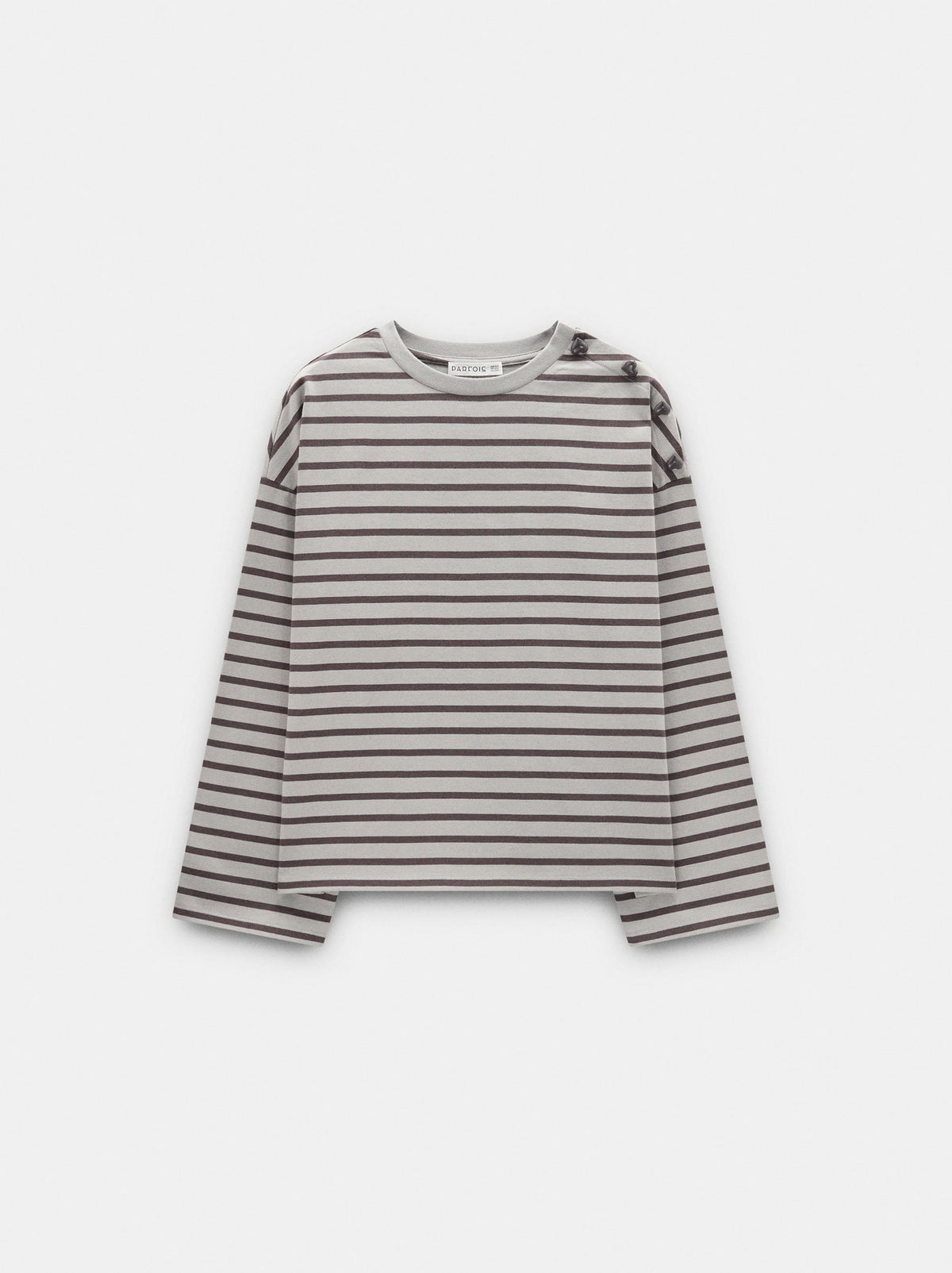 Striped T-Shirt With Heart Buttons