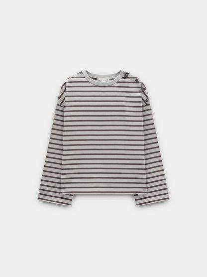 Striped T-Shirt With Heart Buttons