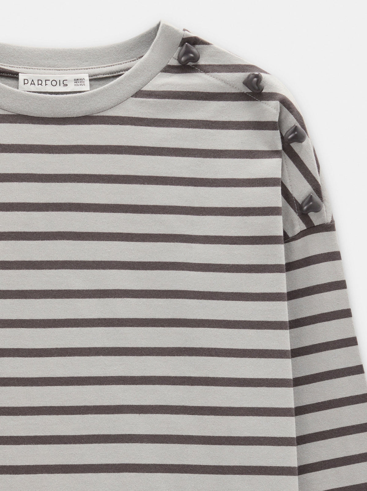 Striped T-Shirt With Heart Buttons