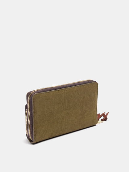L Wallet With Leather Details