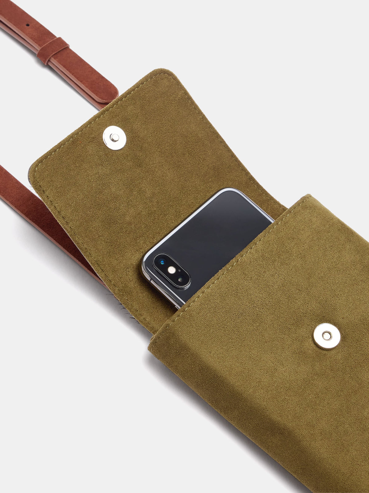 Leather Mobile Phone Bag With Leather Details