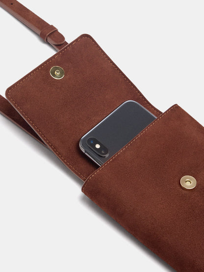 Leather Mobile Phone Bag With Leather Details