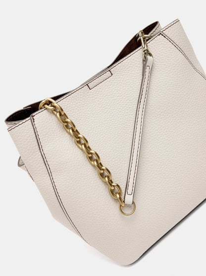 Textured Handbag With A Chain Strap