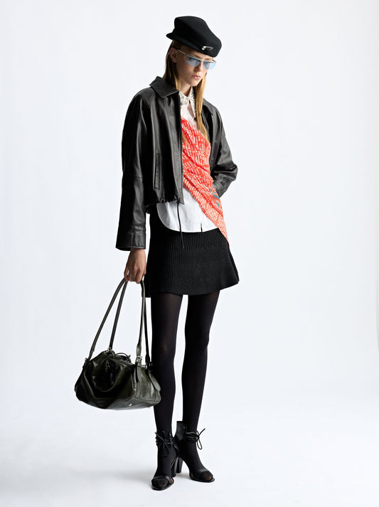 Mini Knit Skirt With Sash