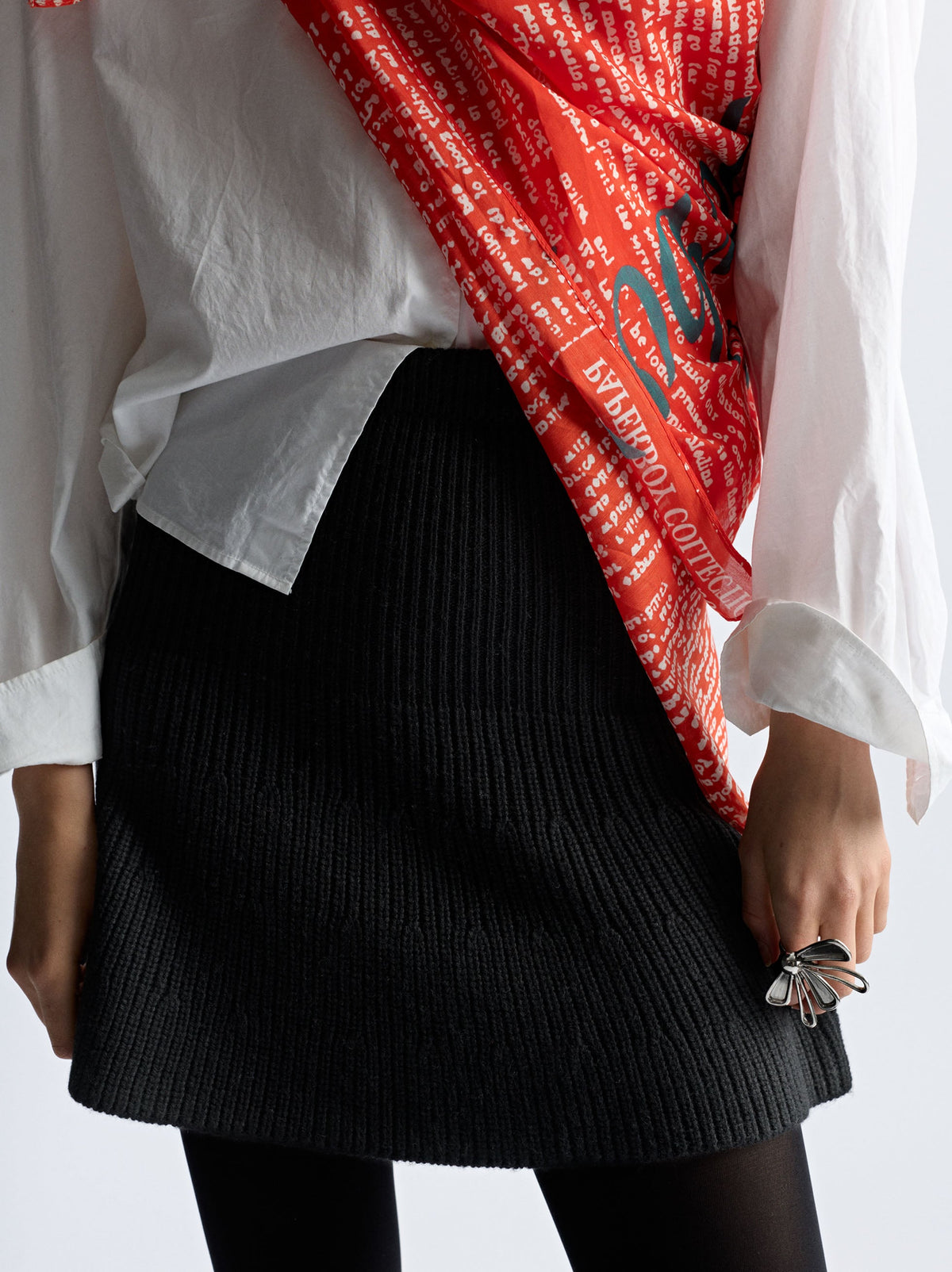 Mini Knit Skirt With Sash