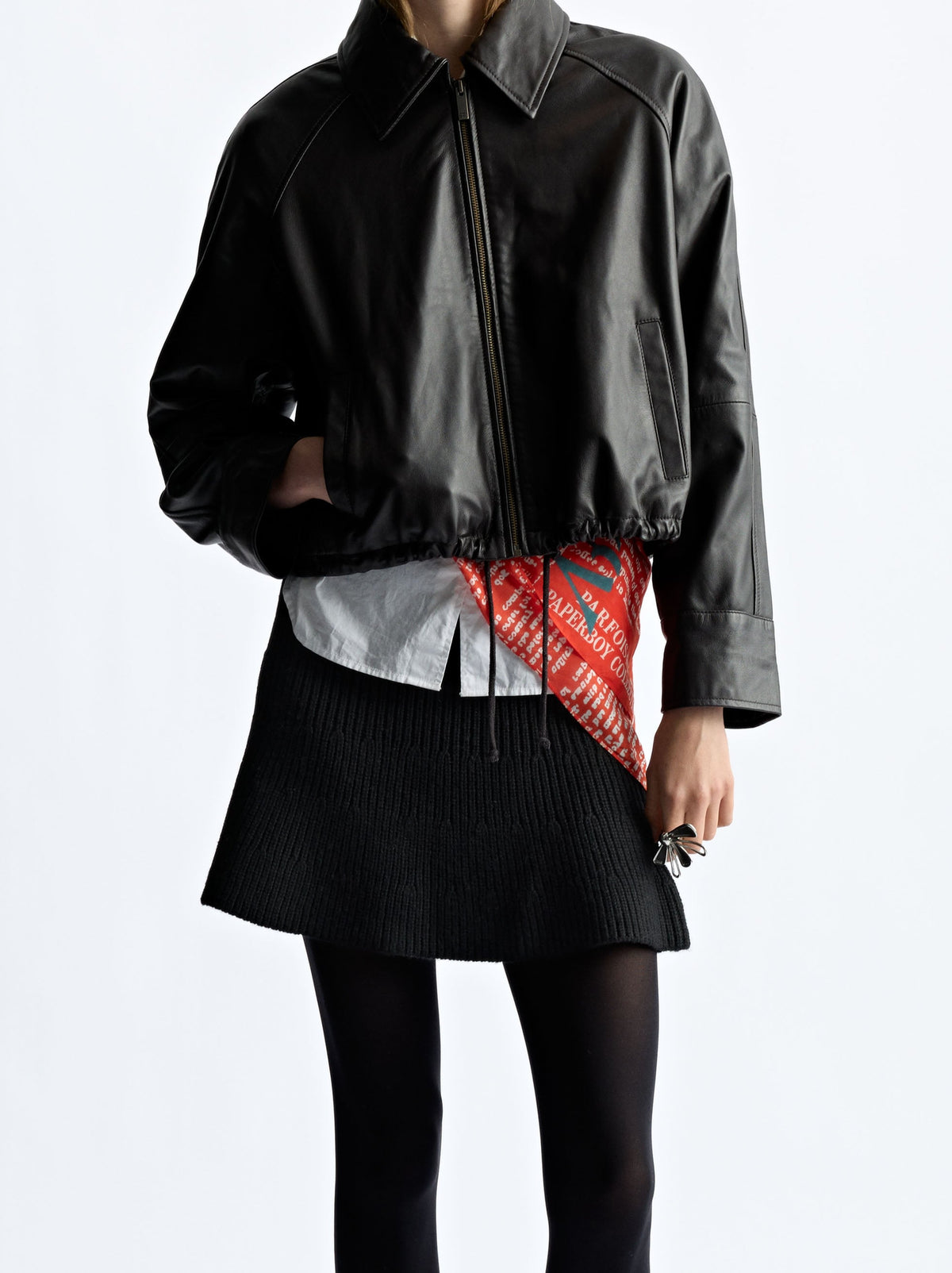Mini Knit Skirt With Sash