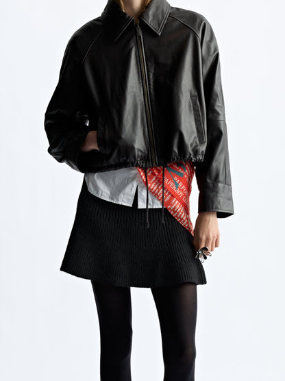Mini Knit Skirt With Sash
