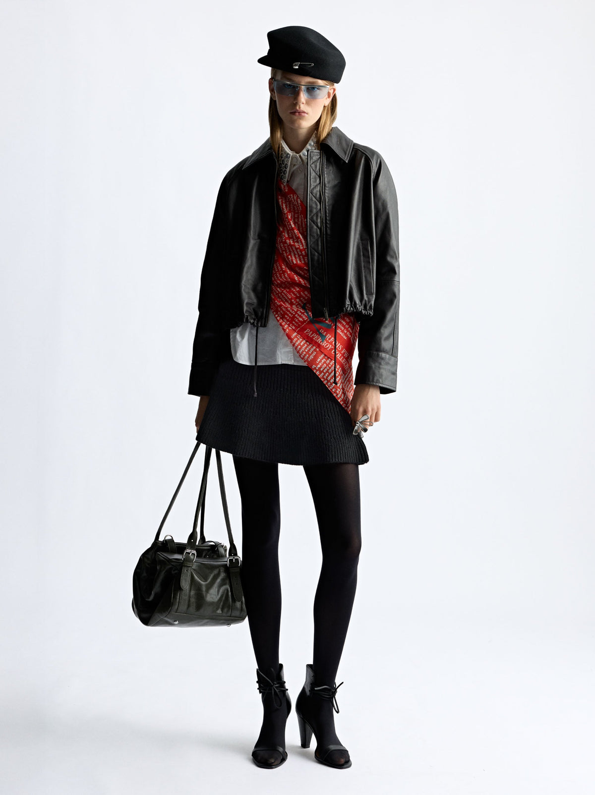 Mini Knit Skirt With Sash