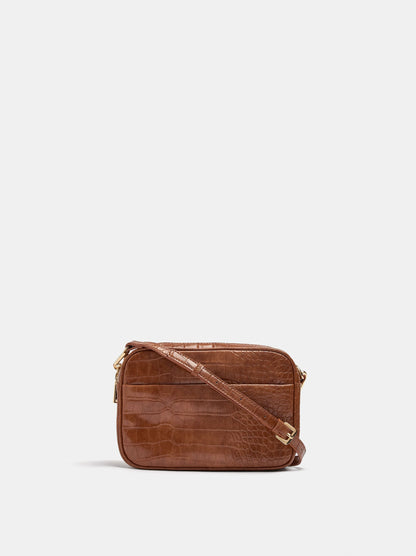 Animal-Embossed Crossbody Bag
