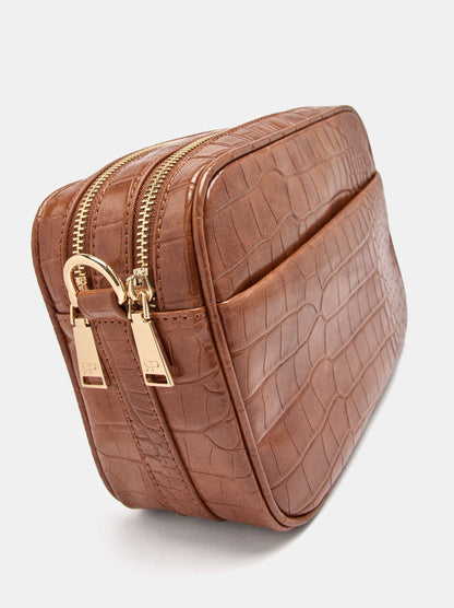 Animal-Embossed Crossbody Bag