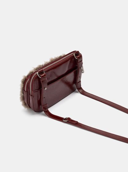 Mini Double Bag With Faux-Fur Effect