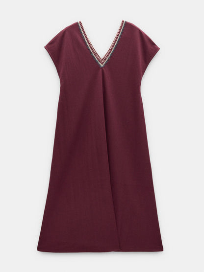 V-Neck Dress With Embroidery