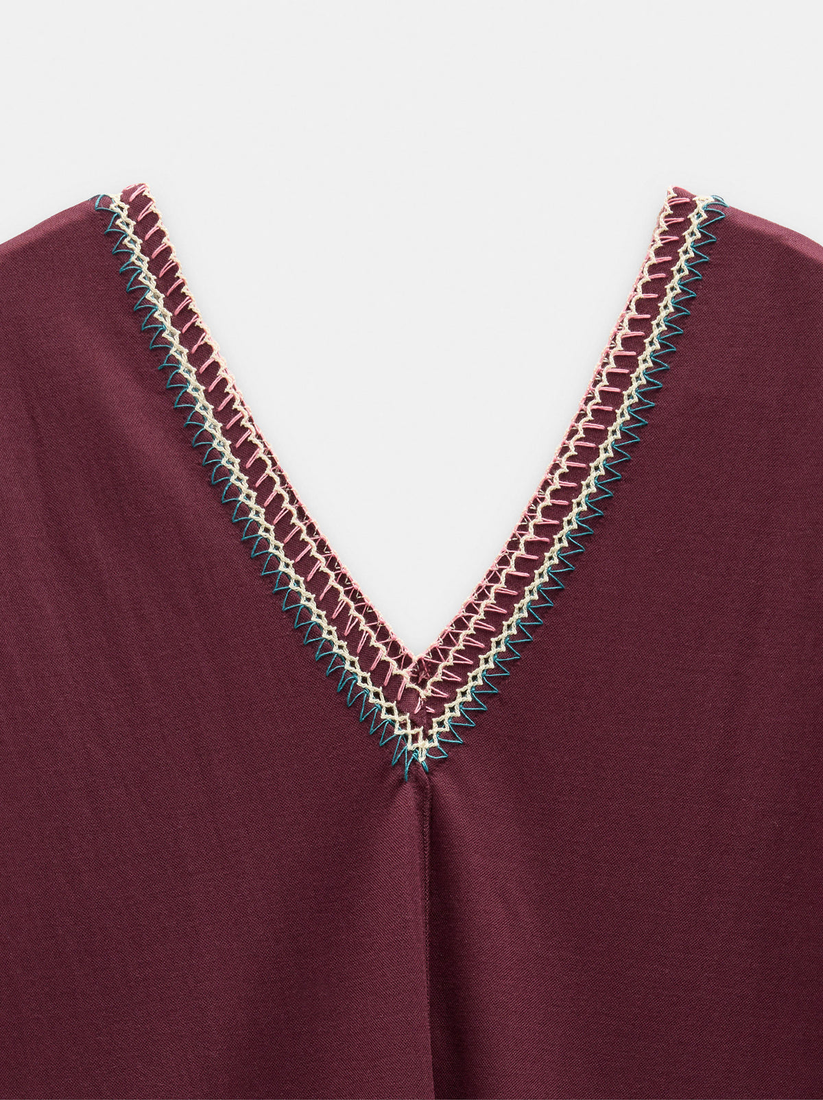 V-Neck Dress With Embroidery