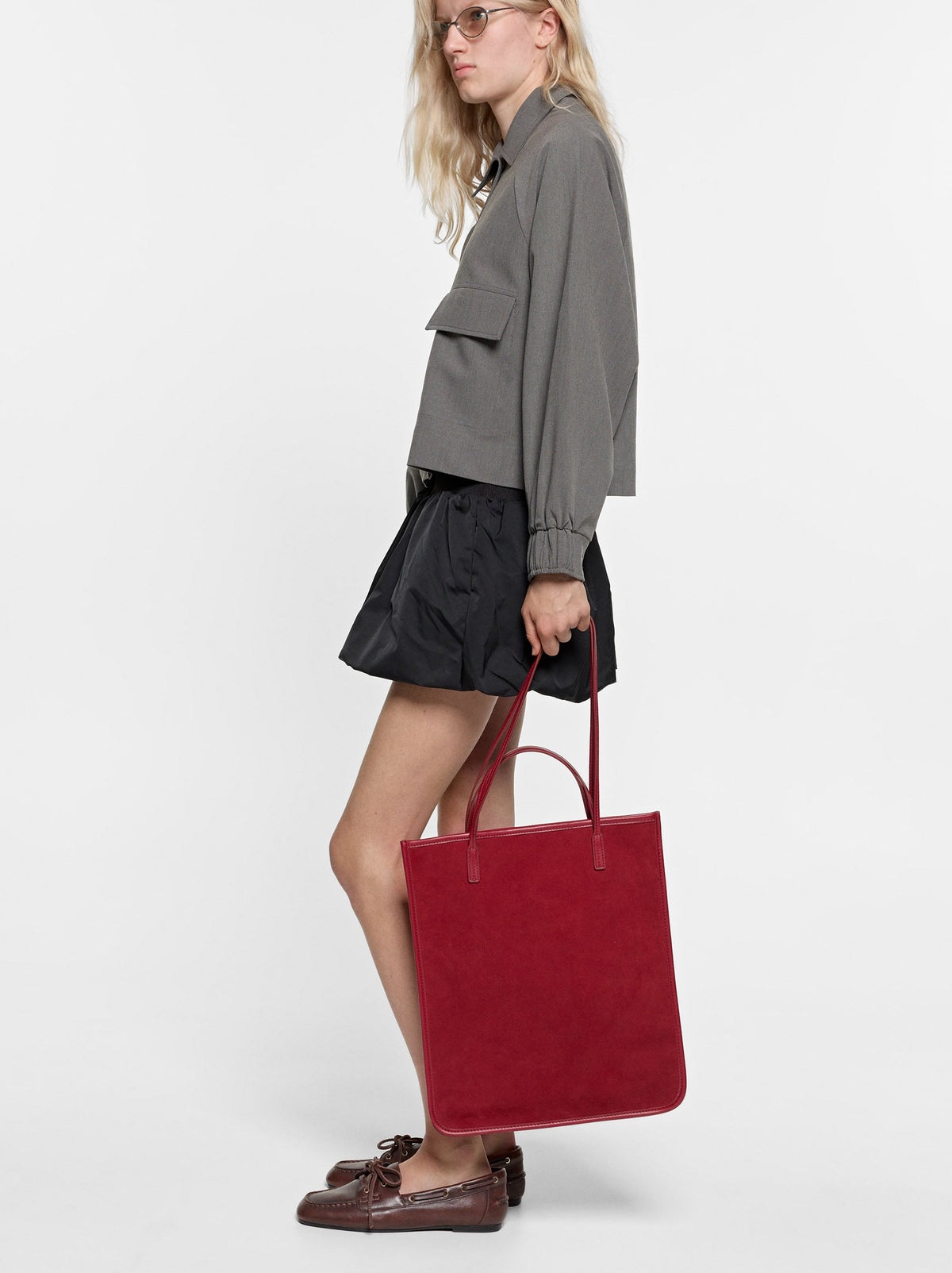 Leather Shoulder Bag With Versatile Straps