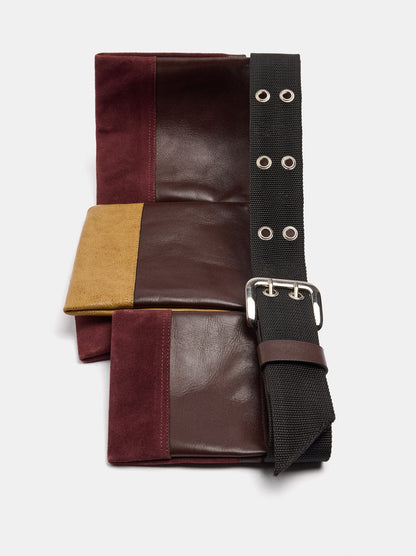 Leather Belt With Contrast Pockets
