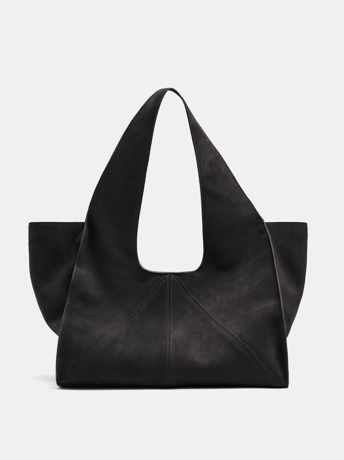 Leather Shopper Bag With Stitching
