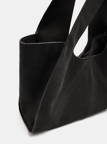 Leather Shopper Bag With Stitching