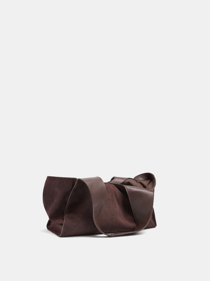 Leather Shopper Bag With Stitching