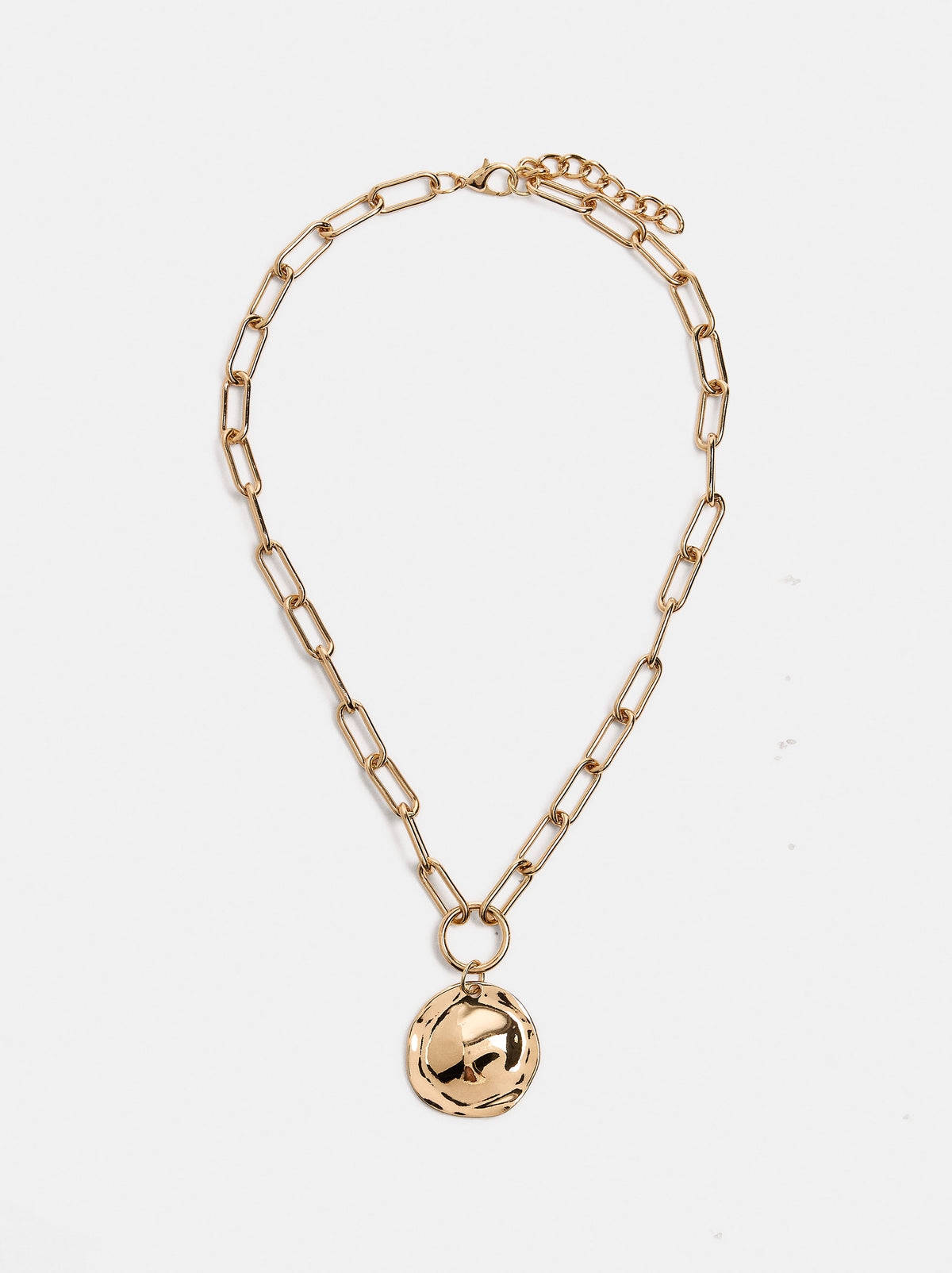 Long Link Necklace With Medal