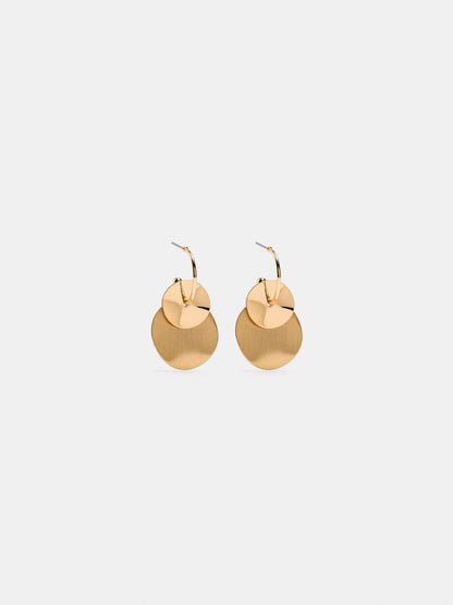 Hoop Earrings With Round Pendants