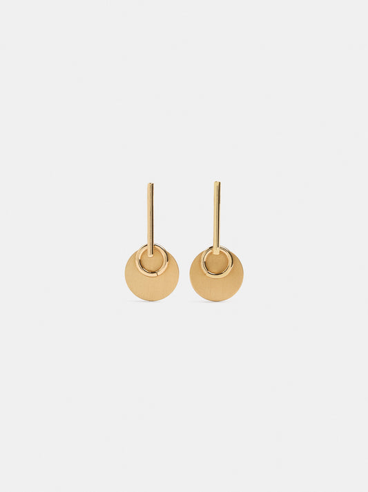 Bar Earrings With Circle And Hoop