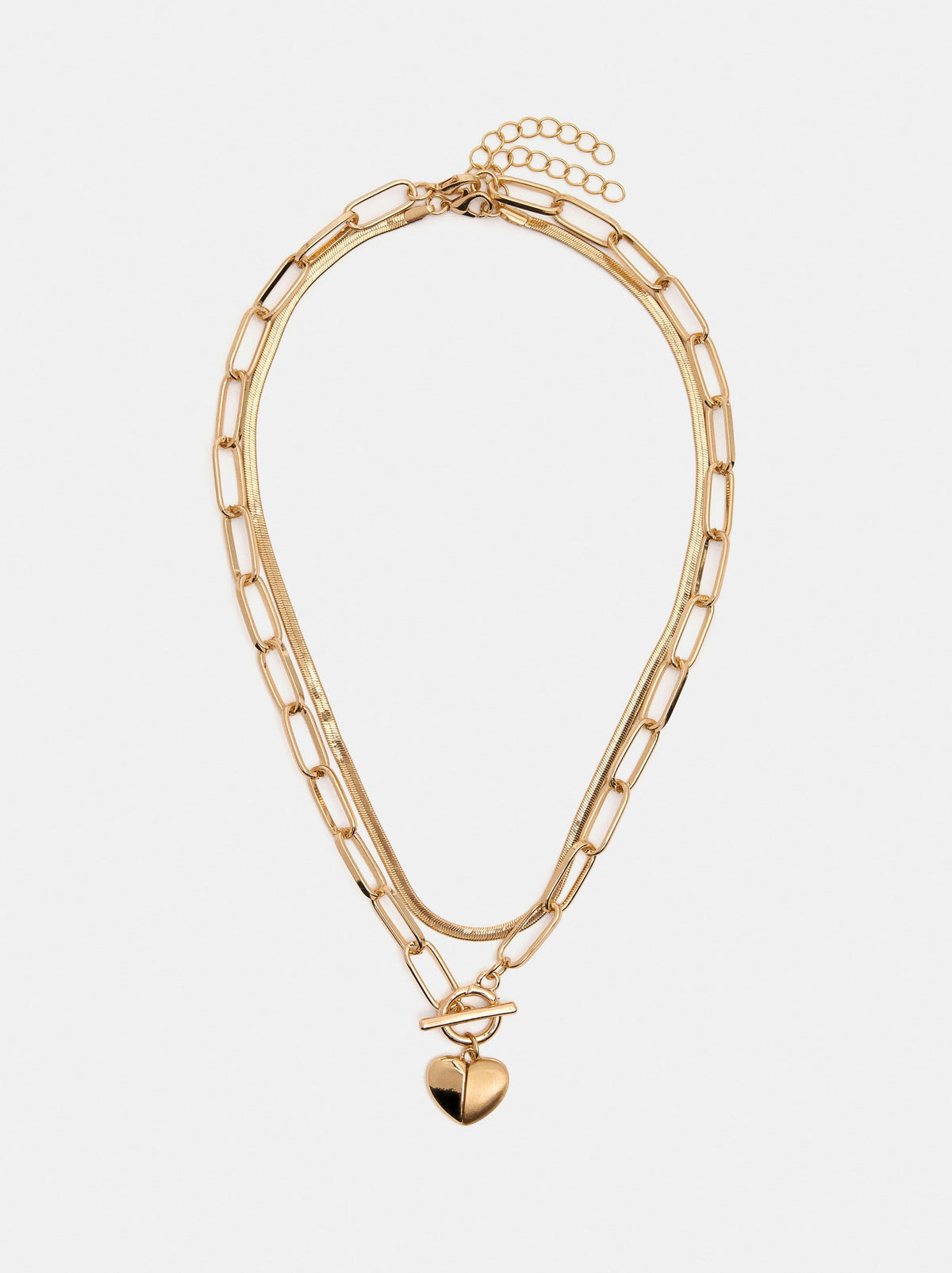 Set Of Necklaces With Heart Pendant