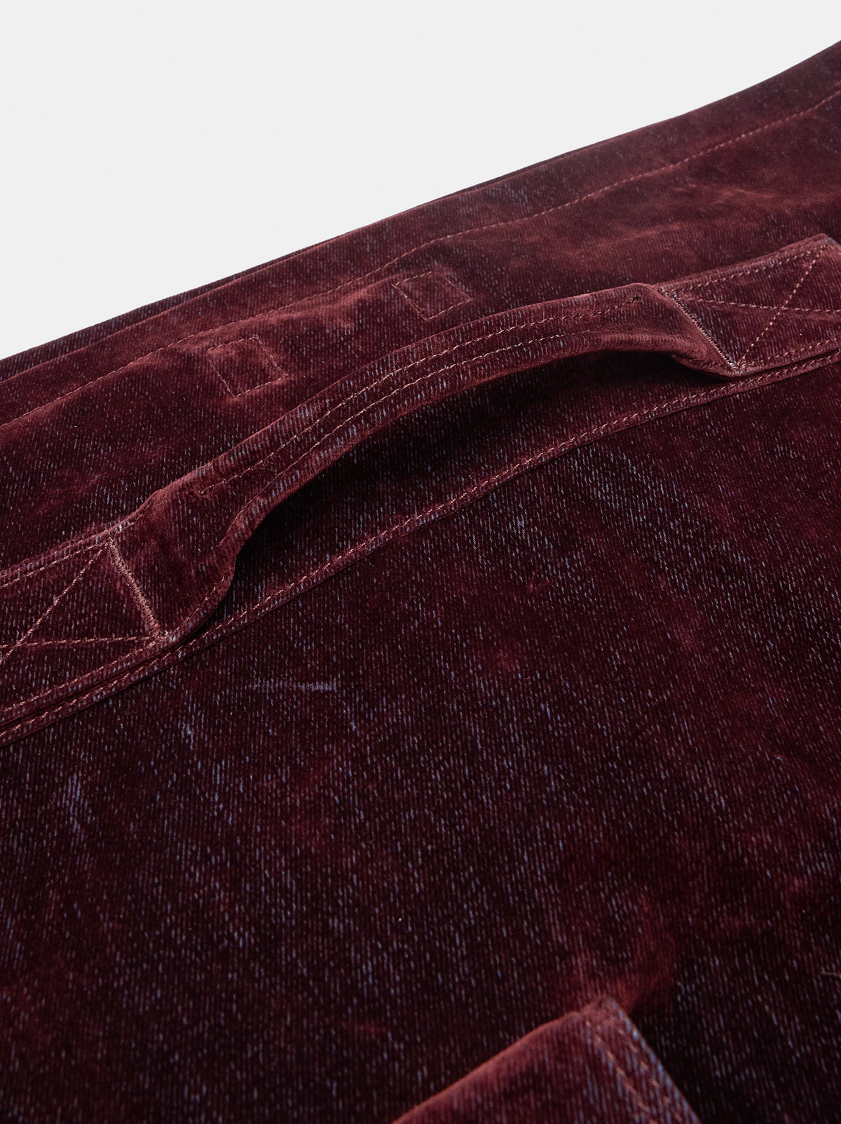 Canvas Shoulder Bag With Velvet Effect