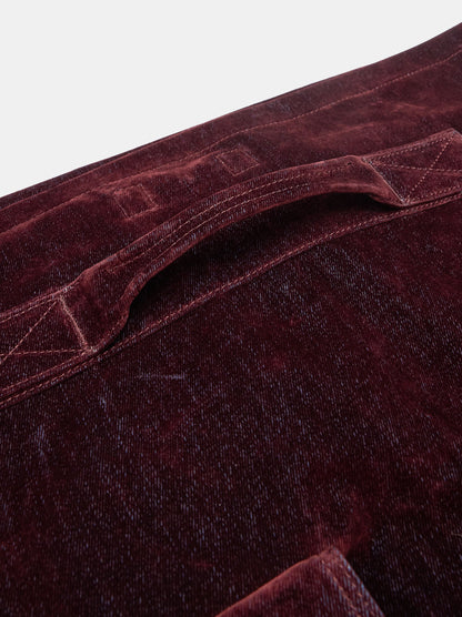 Canvas Shoulder Bag With Velvet Effect