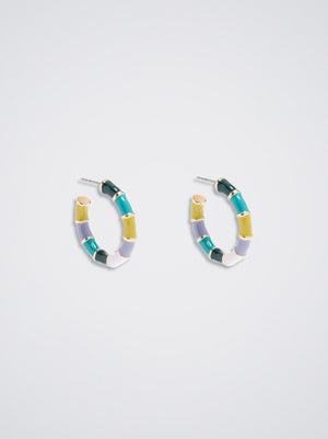 Enamel Hoop Earrings
