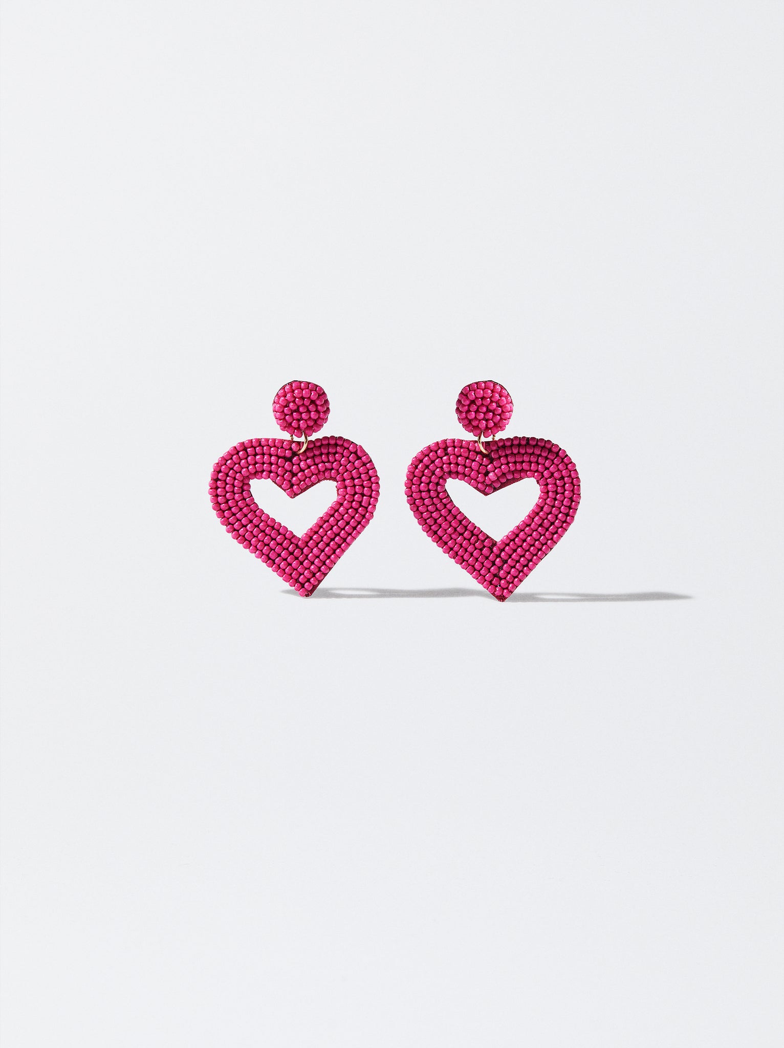 Heart Earrings With Beads